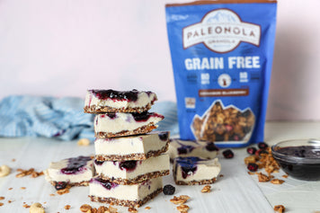 Paleonola Vegan Blueberry Cheesecake Bars