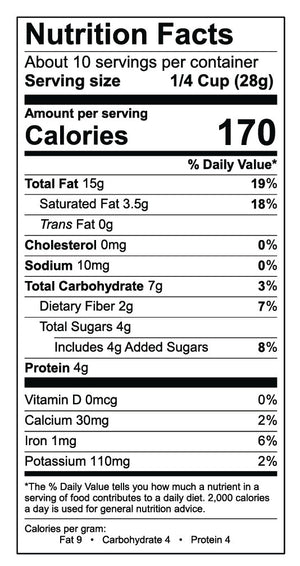 Nutritional label for 10 Pound BULK Grain Free Original