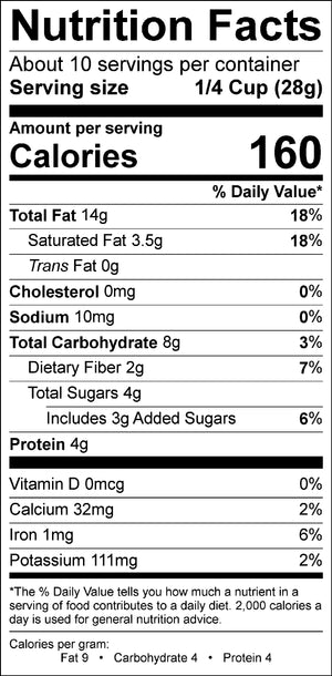 Nutritional label for Maple Pancake Grain Free Granola